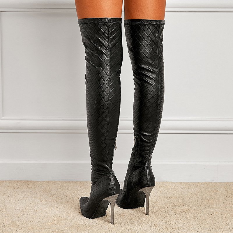 BUSY GIRL LFN4804 women thigh high boots high heeled fall winter shoes 11cm high heels over knee thigh boots women stretch boots