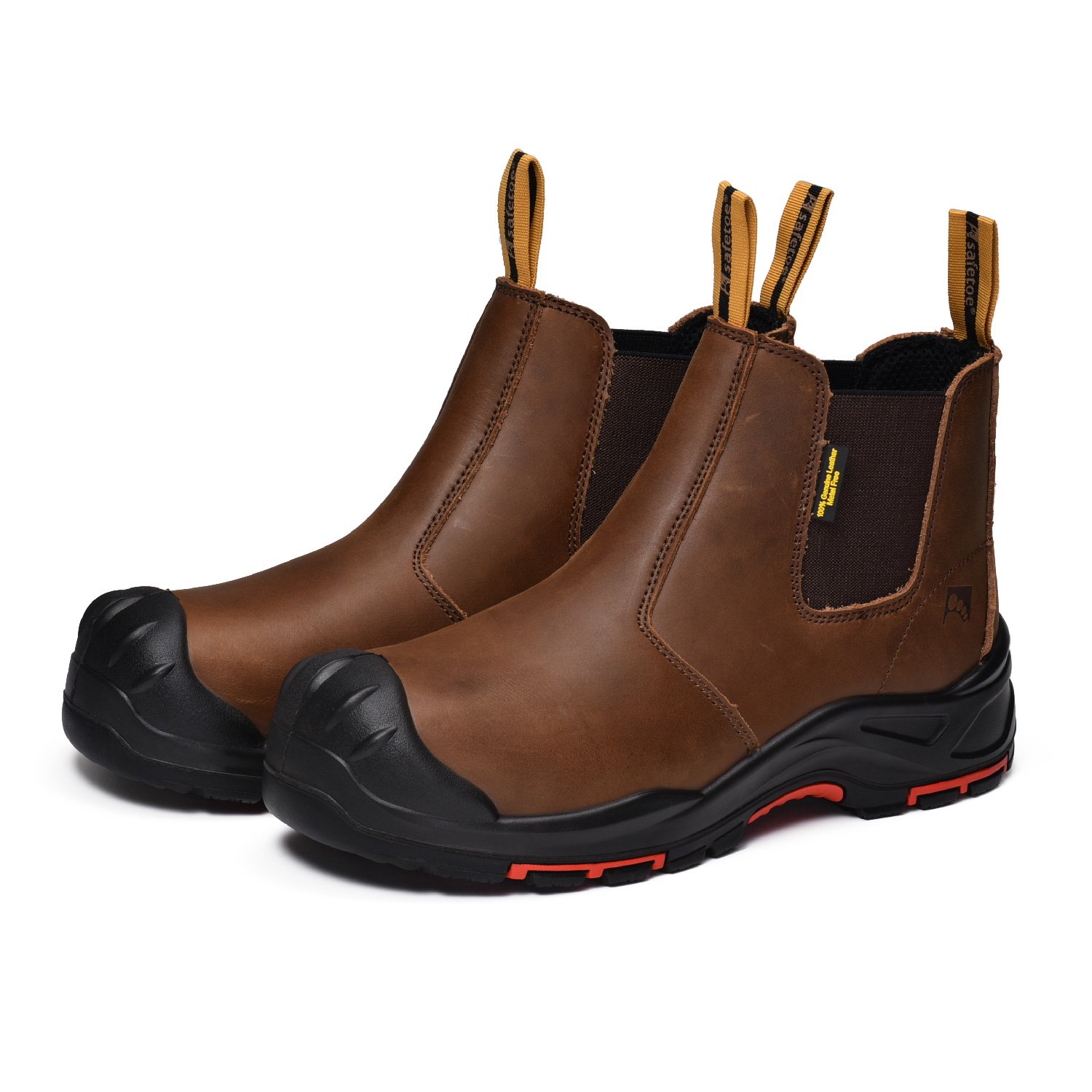Men's Heavy Duty Mining Industrial Construction Work Boot Shoes SAFETOE Brown Nubuck Leather S3 Safety Boot