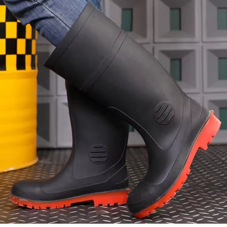 Long Pvc GumBoots Factory Waterproof Construction Rainy Shoes Waterproof Fisherman Rain Boots Men PVC