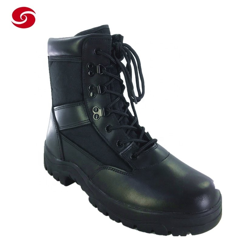 Leather Black EVA Rubber Shoes Genuine Leather Shoes Tactical Boot Combat Security Training Outdoor Waterproof Mesh Xinxing CXXM