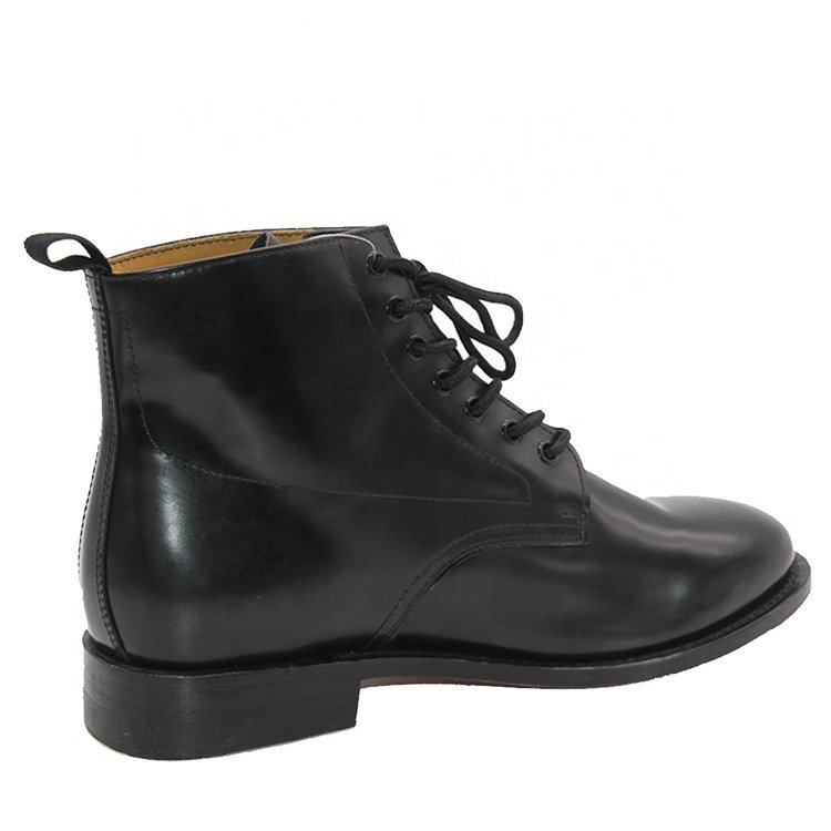 High quality black fashion leather upper and leather sole dress boots for men