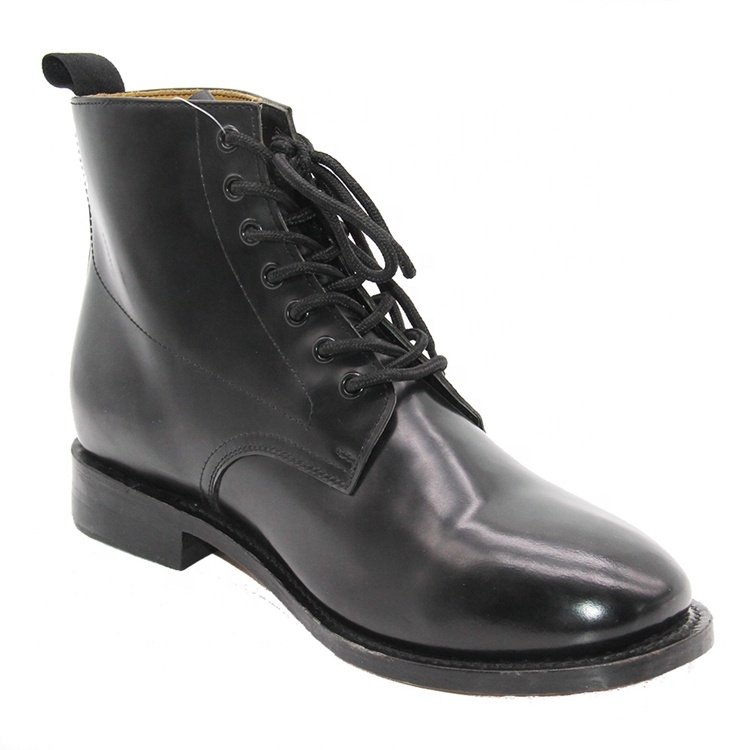 High quality black fashion leather upper and leather sole dress boots for men