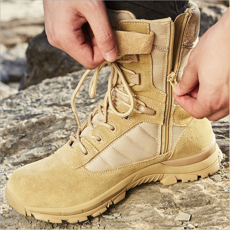 Rocky Buffalo Latest design big size high top canvas shoes foldable desert outdoor walking boots for men