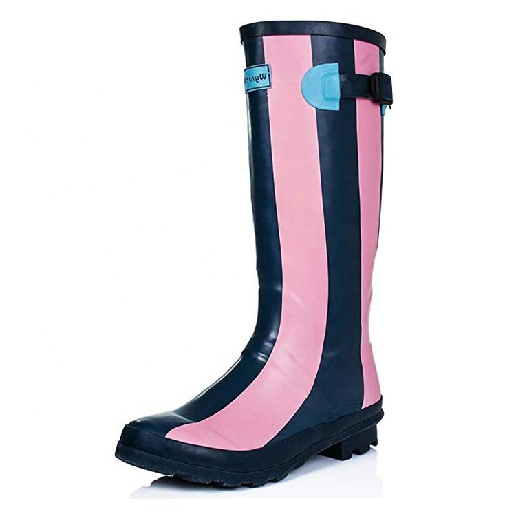 Wholesale custom waterproof gumboots soft rain rubber boots outdoor garden skidproof safety wellies cheap long galoshes