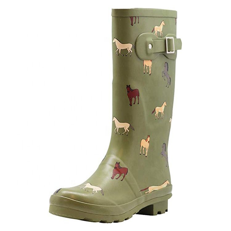 Wholesale custom waterproof gumboots soft rain rubber boots outdoor garden skidproof safety wellies cheap long galoshes