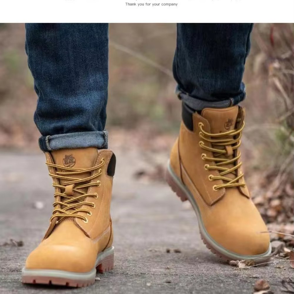Hot selling Waterproof retro boutique boots for men cowhide wear-resistant high quality Genuine leather work boots