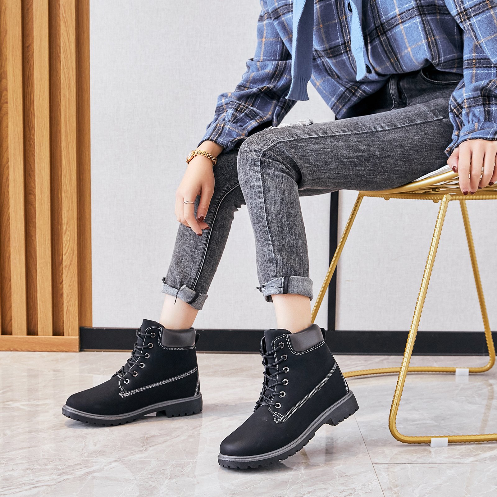 Brand New style Winter Girls High Boots Platform Leather Fall Boots for women Ladies Boots on Sale Fast Ship from USA