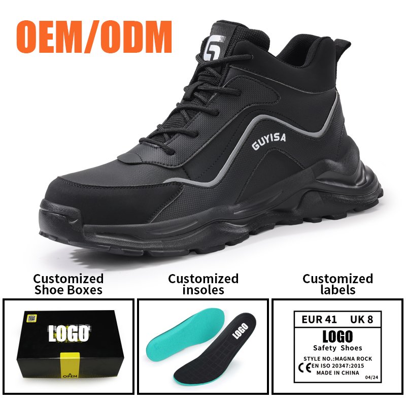 GUYISA Lightweight rubber and plastic outsole safety boots Steel toe industrial safety boots