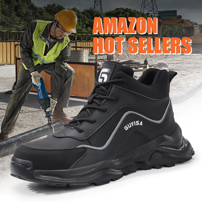 GUYISA Lightweight rubber and plastic outsole safety boots Steel toe industrial safety boots