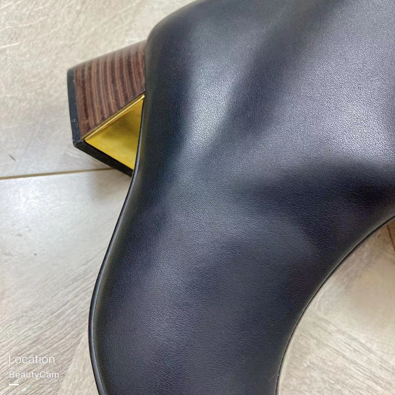 Luxury women top cow leather fashion ladies ankle boots Plus size chunky heel round toe Boot shoe Factory