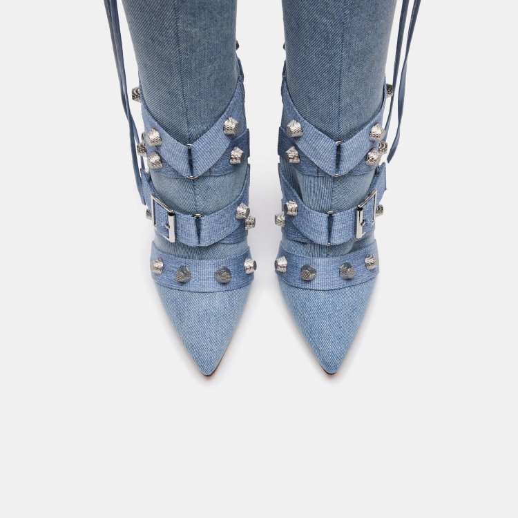 XINZI RAIN Custom Logo Ladies High Heel Boots Fashion Brands Pointy Toe Women Knee High Stiletto Boots