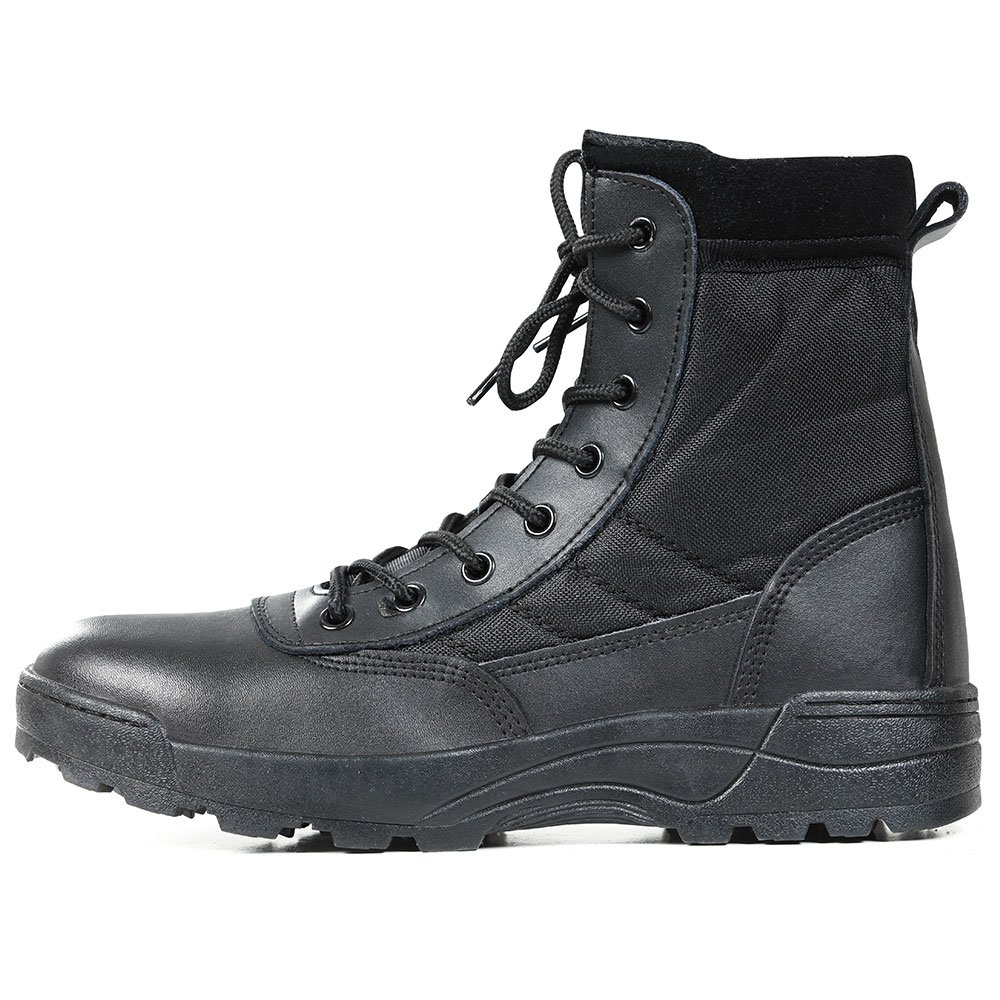 Best Seller Cheap Black Genuine Leather Tactical Boot with Side Zipper Training Boots Botas