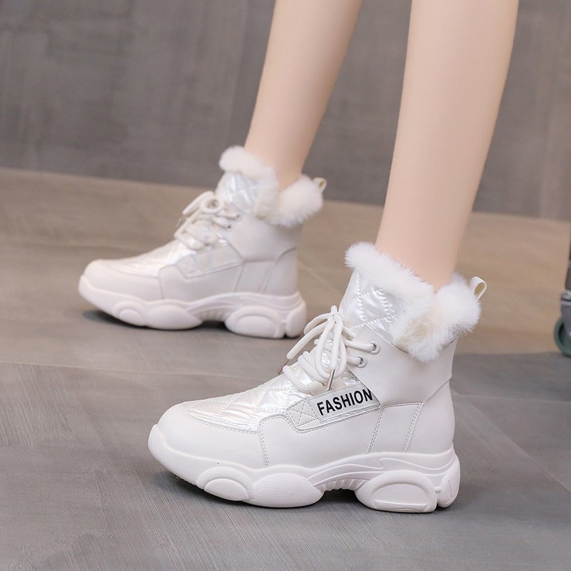 Fur booties design boots for woman fashion heighten fuzzy boots casual winter boots for woman