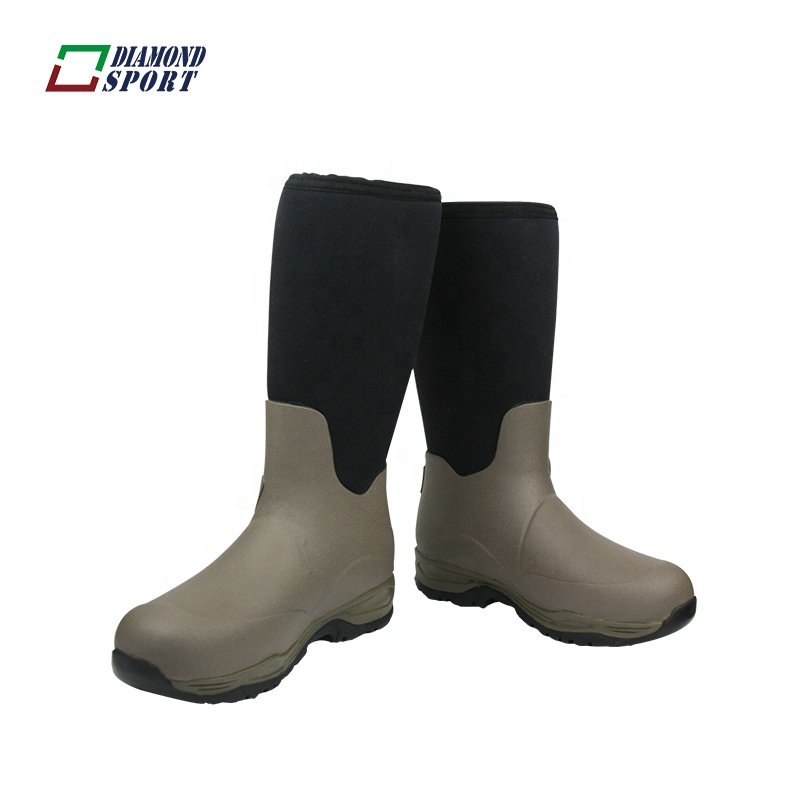 Custom Steel Toe Wellington Neoprene Rubber Waterproof Warm Snow Boots Safety Rain Boots
