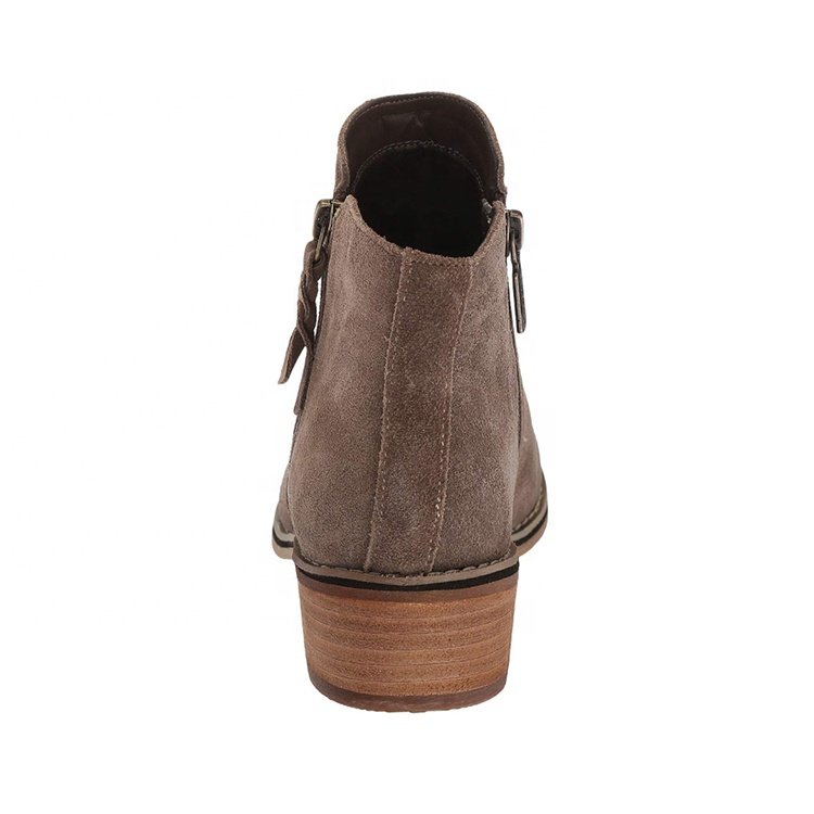 Customizable Color Suede Ankle Boots for Women Waterproof and Breathable with Rubber and Eva Insoles Zip Closure Anti-Slippery