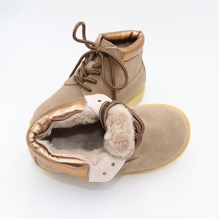 TipsieToes manufacturer stock low price real leather super soft stylish western flat fur boots for little boy girl kids teenager