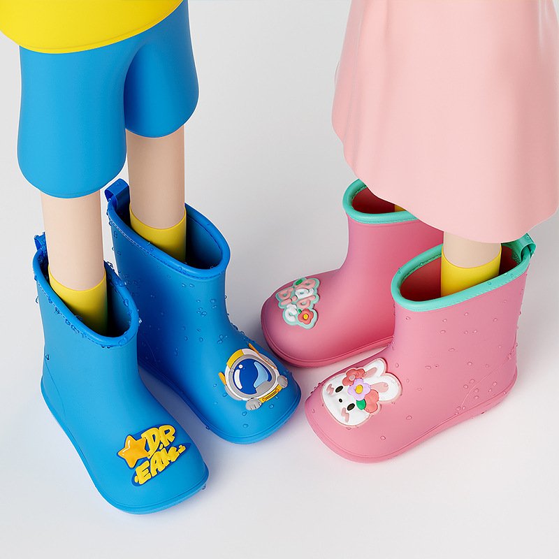 Cheerful Mario 2022 new style safety rain boots kids children waterproof boy rain shoes for girls decorative EVA printed
