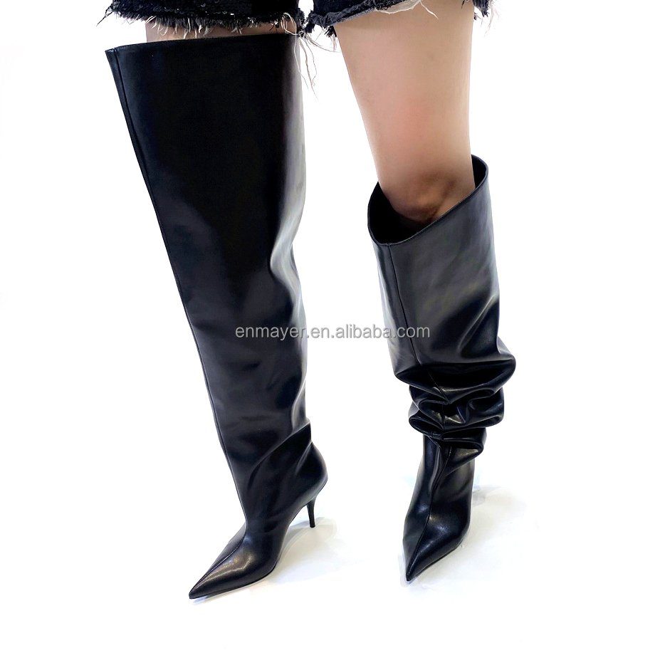 New arrived winter over-the-knee thigh boots Big round pile women boots sexy pointed toe high heel long boots