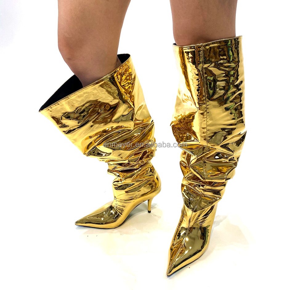 New arrived winter over-the-knee thigh boots Big round pile women boots sexy pointed toe high heel long boots