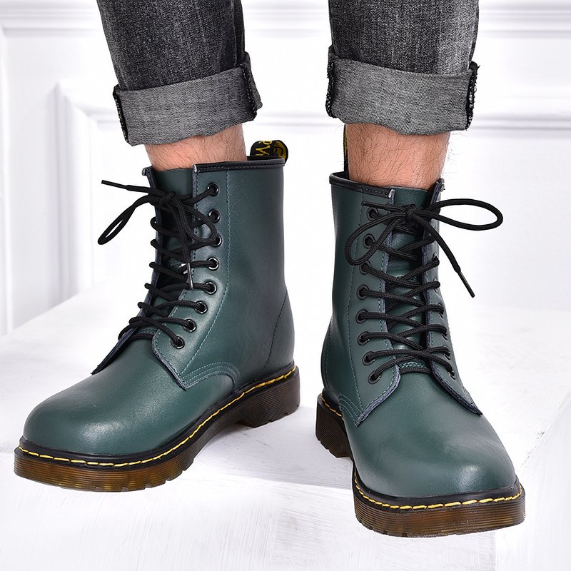 British Style Leather Boots High-top Plus Male Boots Large Size Outdoor Casual Shoes Winter Snow Boots for Men Warm Botas 35-47