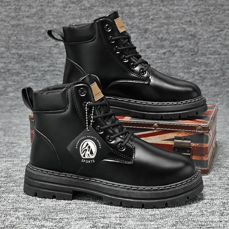 New Stnm 2024 Men's oversized men's boots retro British style high-top work boots leather Martin boots
