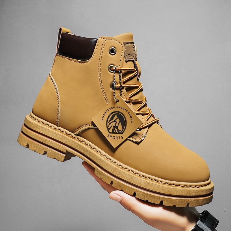 New Stnm 2024 Men's oversized men's boots retro British style high-top work boots leather Martin boots