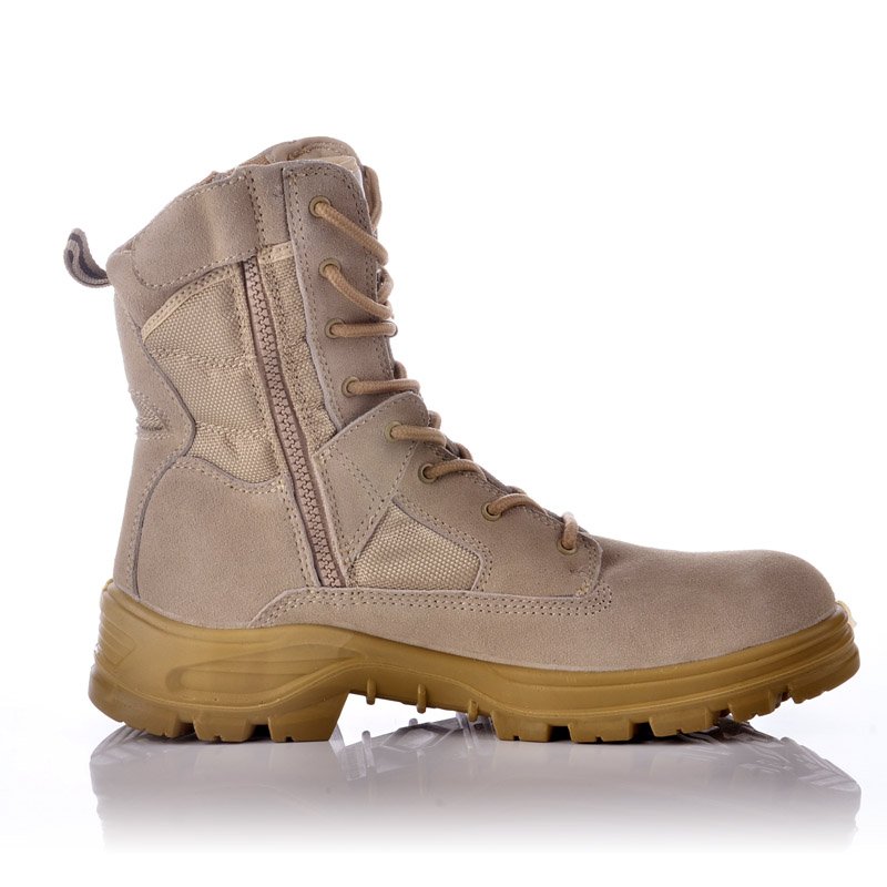 Steel Toe Desert Safety Shoes Boots Long Cut With Zip Lock