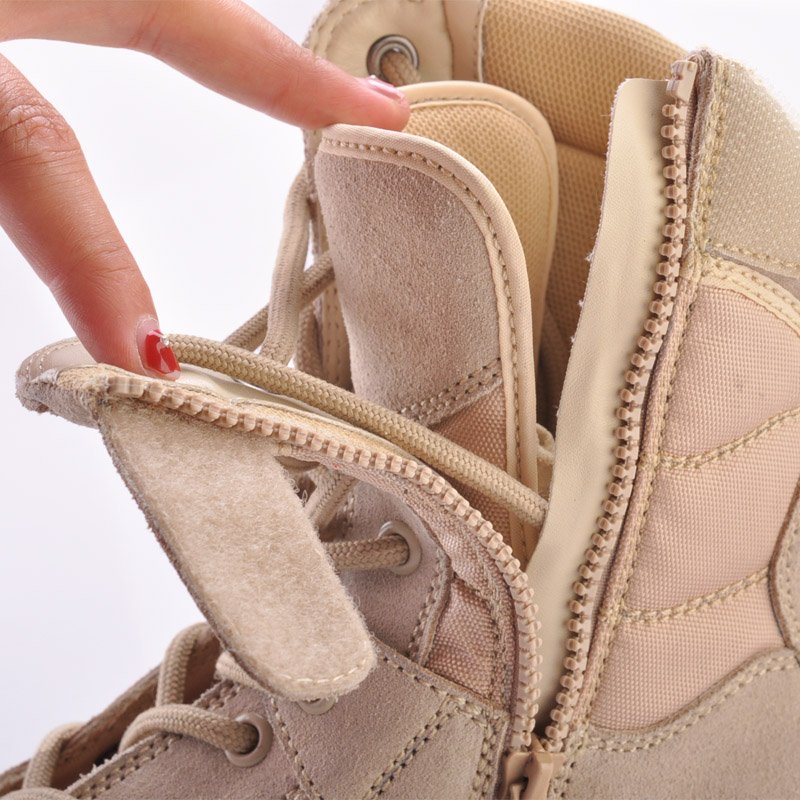 Steel Toe Desert Safety Shoes Boots Long Cut With Zip Lock