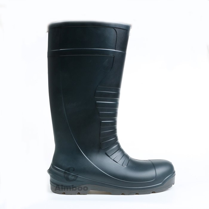 manufacturer factory custom safety shoes for men steel toe boots slip resistant heat resistant outsole rain boots PVC wholesale