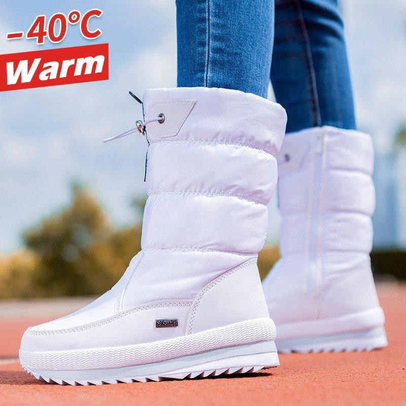 New Fashion 8 Colors Waterproof Oxford Down Fabric Winter wool Snow Boots Outdoor Mid-calf Warm Fur Winter Boots For Women shoes