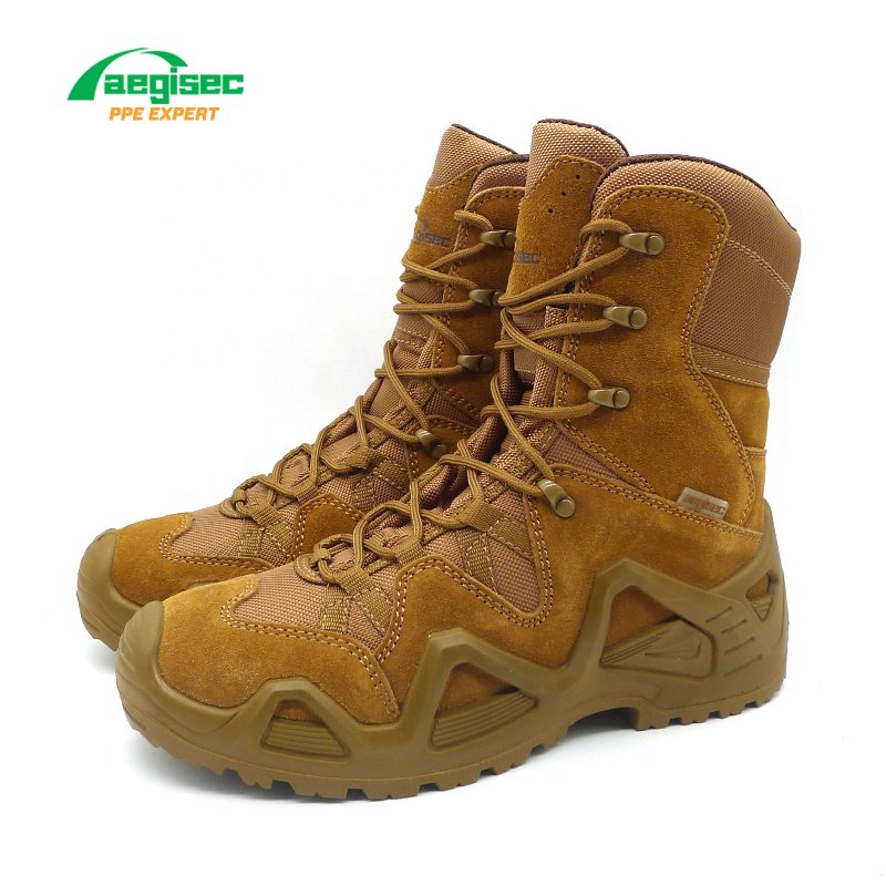AEGISEC desert boots cow suede leather tactical boots anti slip PU sole jungle boots men