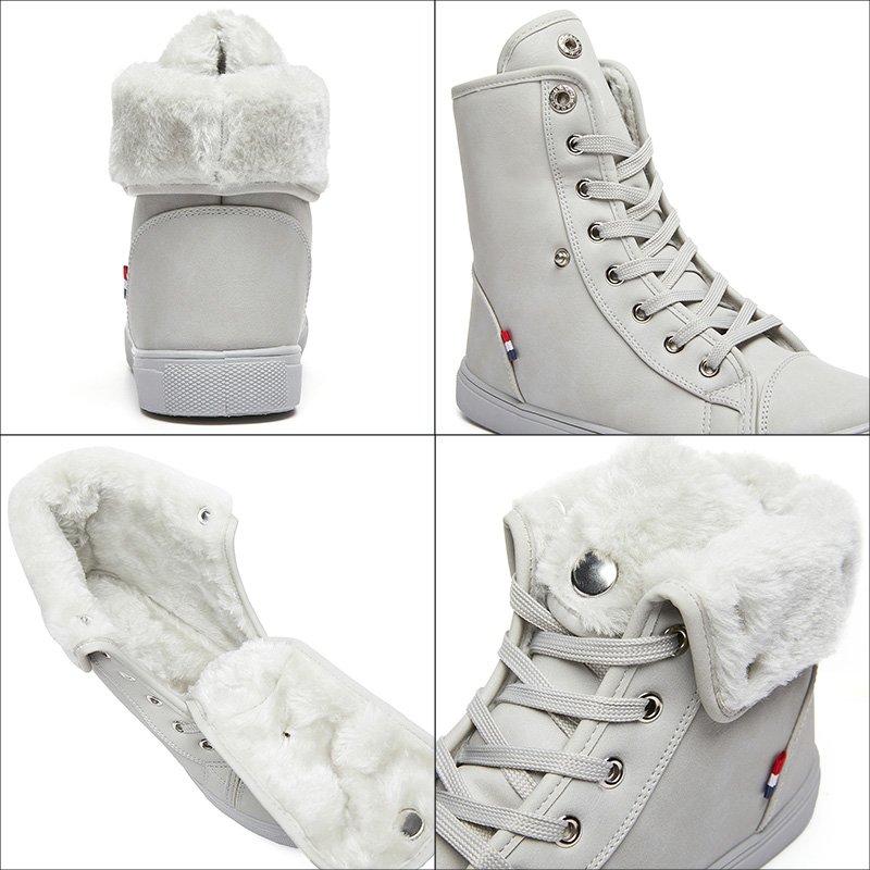 High Quality Short Plush Lapel Casual Flat Winter Shoes Ankle Snow Boots For Woman
