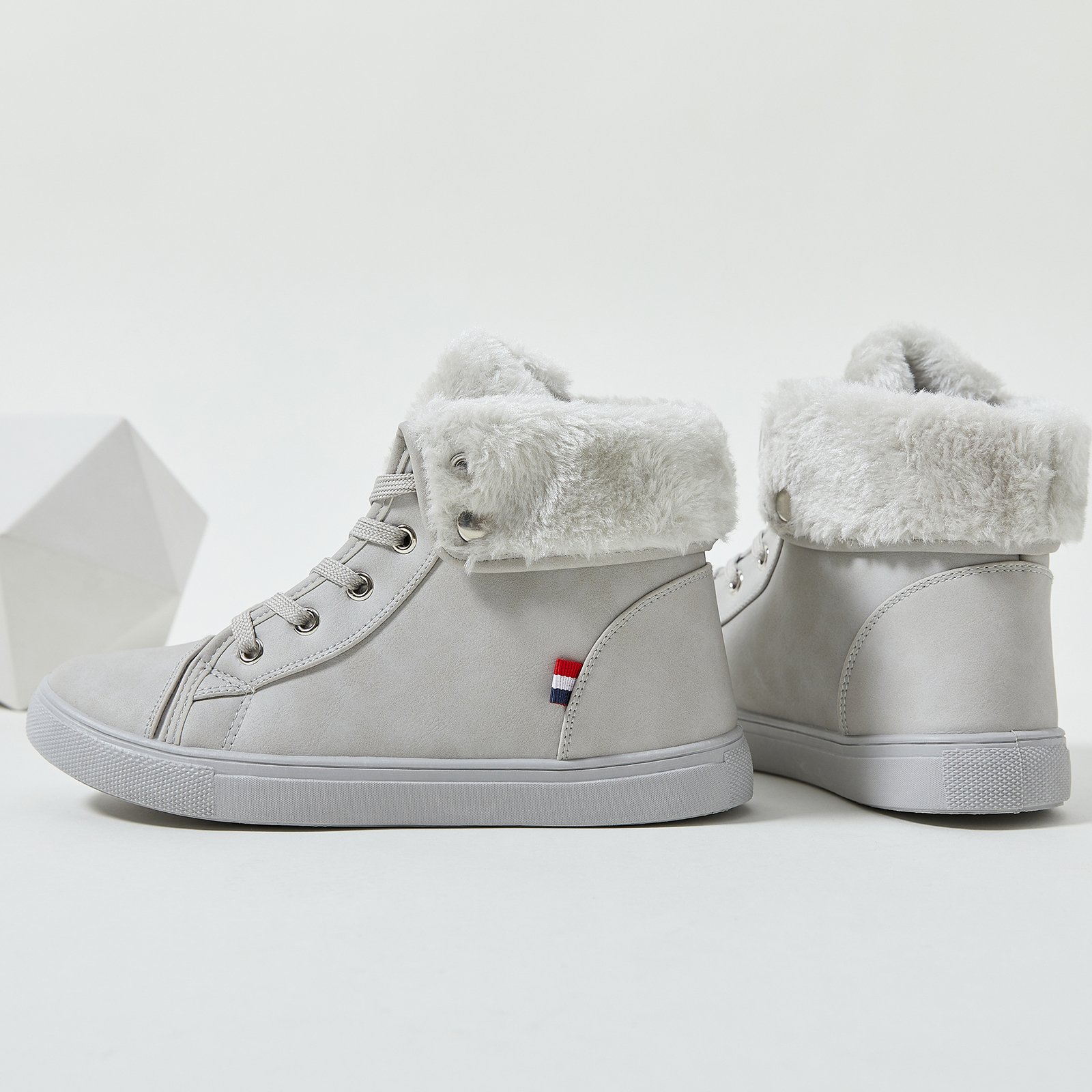 High Quality Short Plush Lapel Casual Flat Winter Shoes Ankle Snow Boots For Woman
