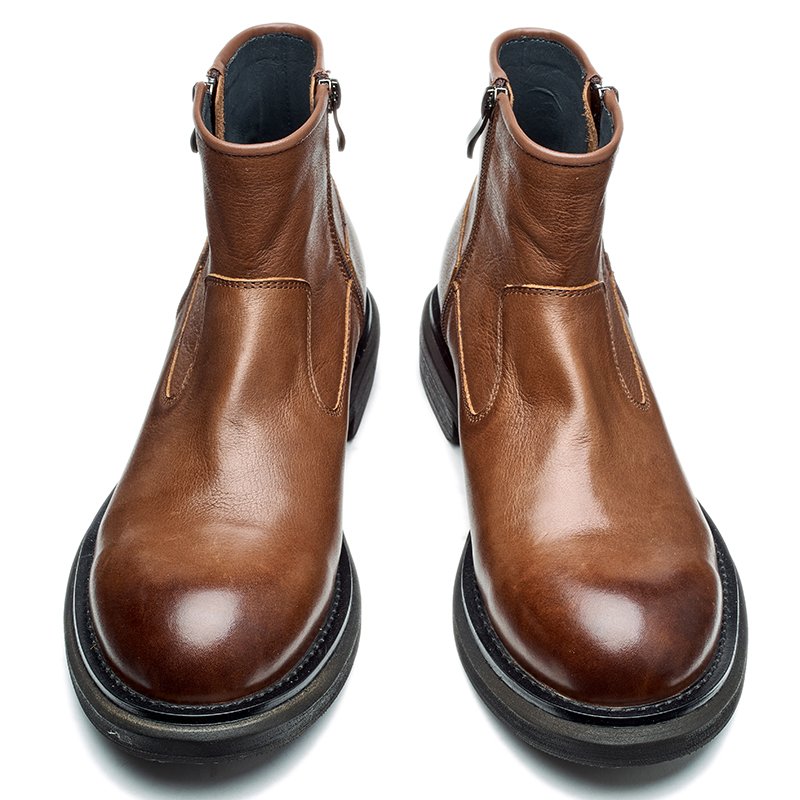 Customizable logo 100% genuine leather Boots cowboy boot Handmade men ankle boots