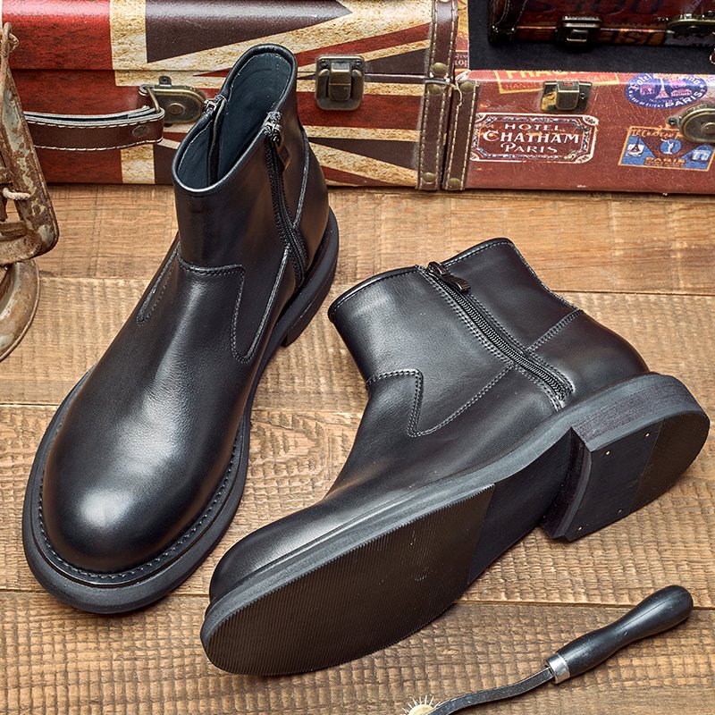 Customizable logo 100% genuine leather Boots cowboy boot Handmade men ankle boots