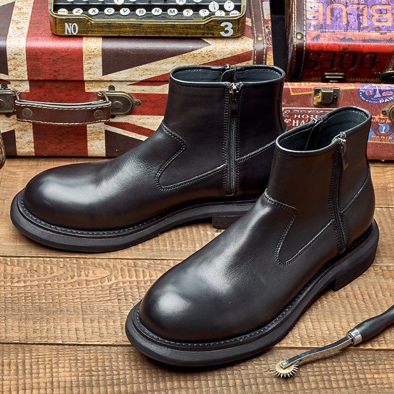 Customizable logo 100% genuine leather Boots cowboy boot Handmade men ankle boots