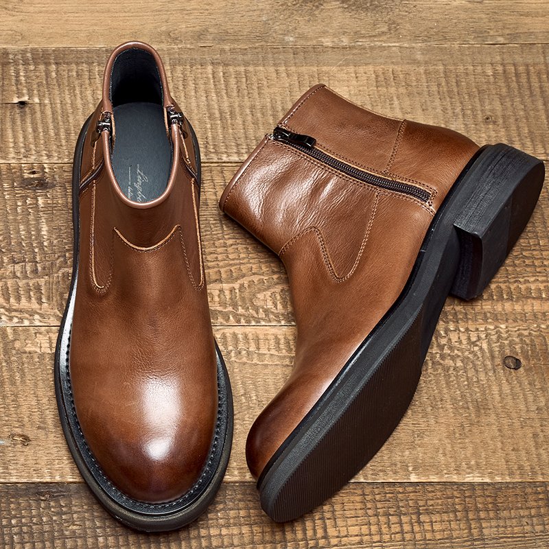 Customizable logo 100% genuine leather Boots cowboy boot Handmade men ankle boots