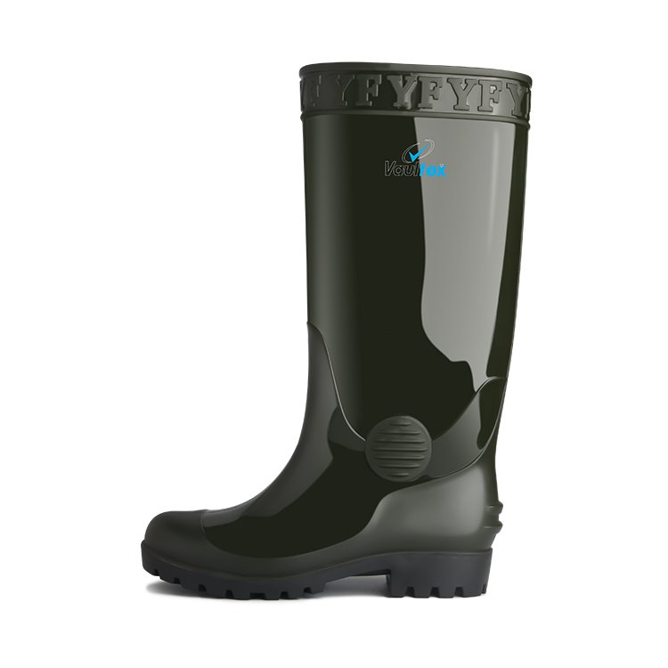 Vaultex Fashion Gumboots Mesh Flat Heel Anti-oil Waterproof Safety PVC Rain Boots For Unisex