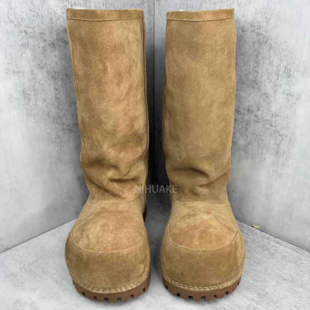 Latest Fall Winter Latest Mid Long Tube Leather Knee High Boots Fur Boots Women Shoes Women's Pink Alaska High Suede Boots