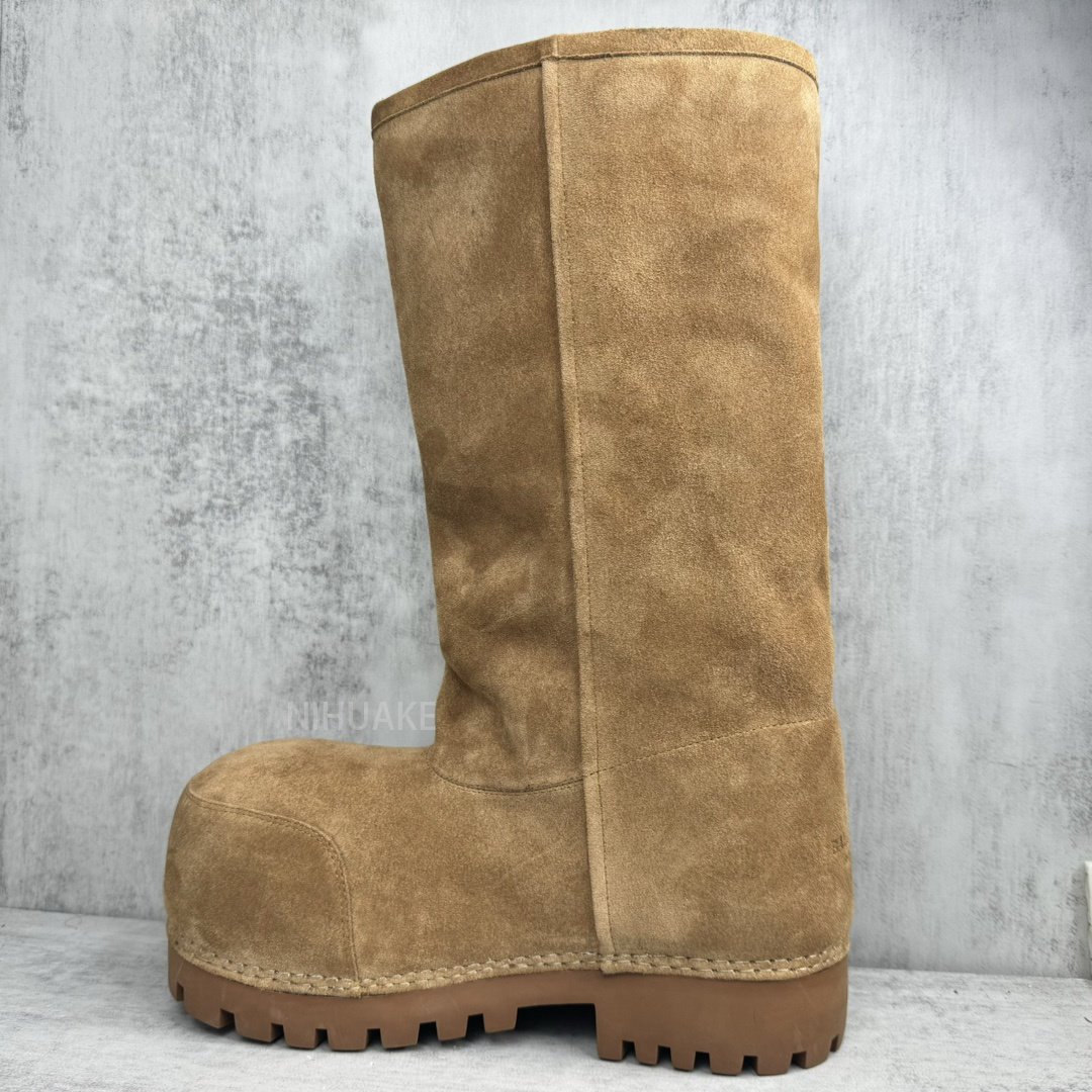 Latest Fall Winter Latest Mid Long Tube Leather Knee High Boots Fur Boots Women Shoes Women's Pink Alaska High Suede Boots