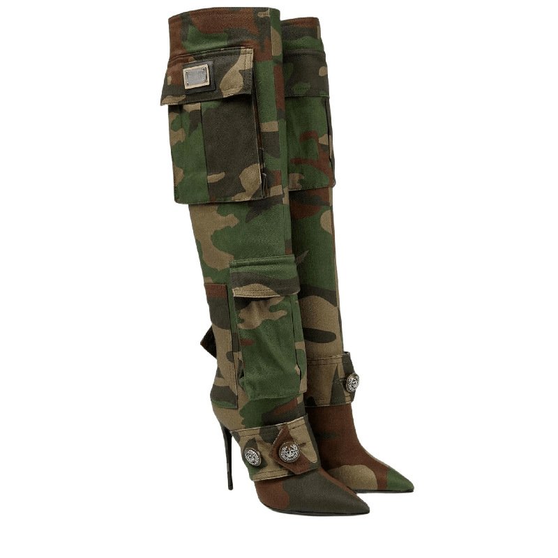 New Style Autumn Winter Women Patchwork Shoes Long Boots Cowgirl Platform Denim High-knee Ladies Jean Boots