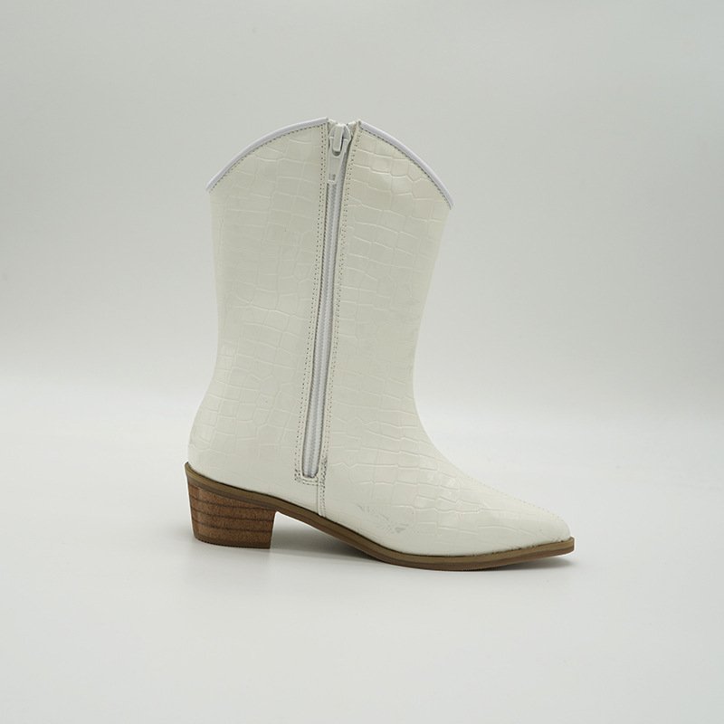 NEW Fall Winter Shoes Girls Pointed Toe Square Heel Boots Leather Knee High Boots Solid Girls Sexy High Heel Boots