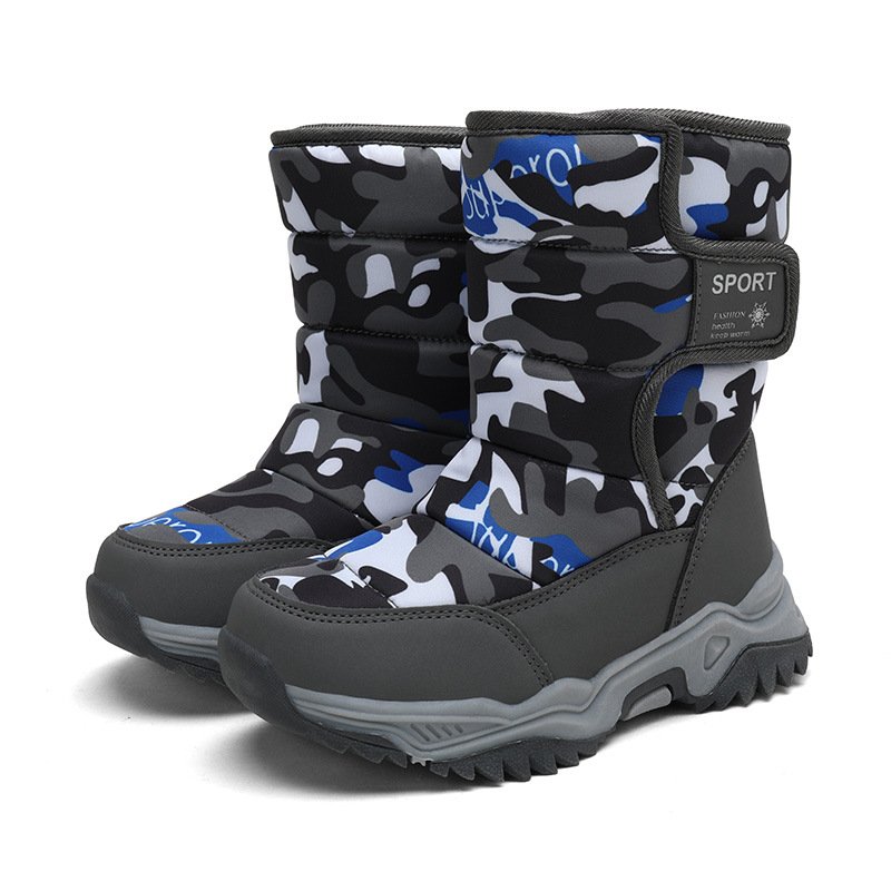 Fashion Advanced Children Snow Boots Winter Plush Warm Ankle Boots For Boys Girls New Waterproof Cotton Shoes Non-Slip Outdoor