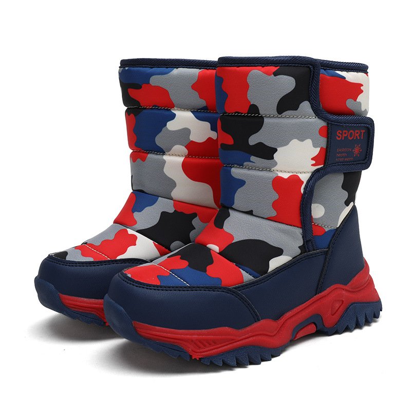 Fashion Advanced Children Snow Boots Winter Plush Warm Ankle Boots For Boys Girls New Waterproof Cotton Shoes Non-Slip Outdoor