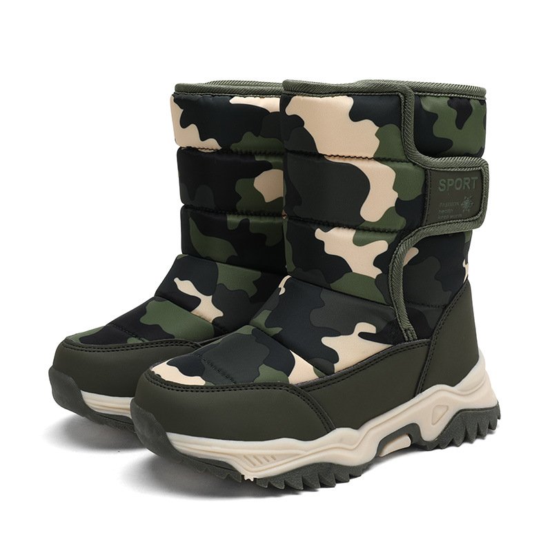 Fashion Advanced Children Snow Boots Winter Plush Warm Ankle Boots For Boys Girls New Waterproof Cotton Shoes Non-Slip Outdoor