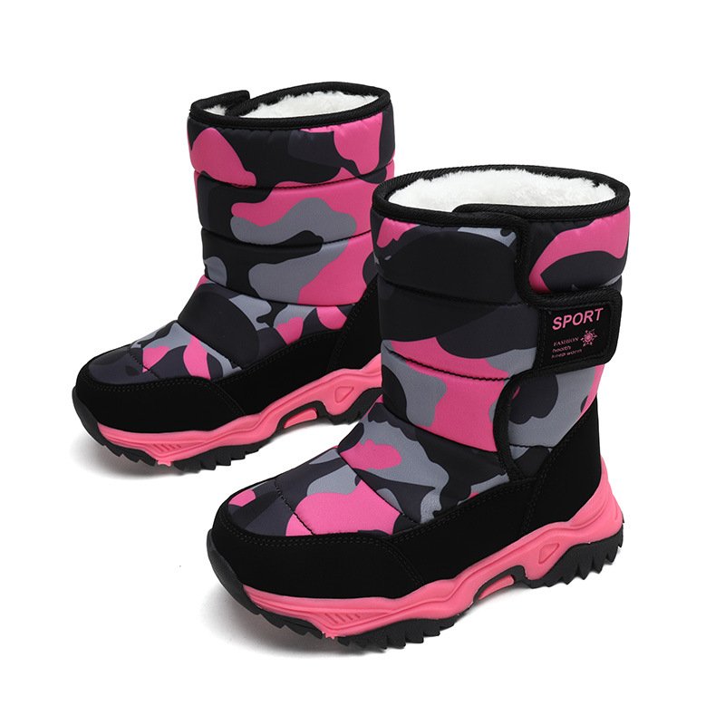 Fashion Advanced Children Snow Boots Winter Plush Warm Ankle Boots For Boys Girls New Waterproof Cotton Shoes Non-Slip Outdoor