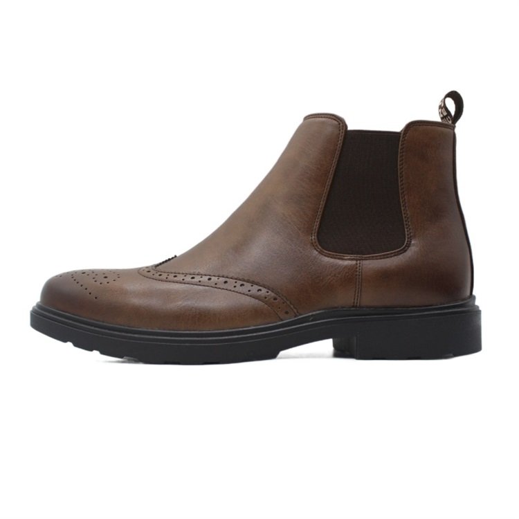 Cheap Factory Male New Fashion Pu Black Boots Men With High Quality