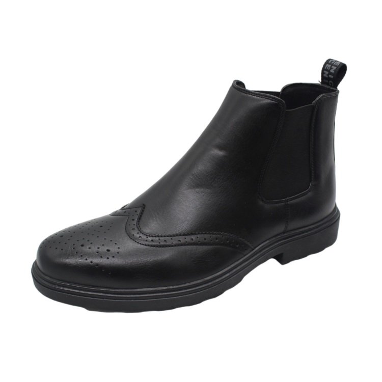 Cheap Factory Male New Fashion Pu Black Boots Men With High Quality
