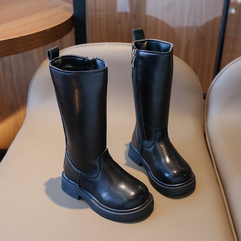 2024 Fashionable Spring Autumn Winter Pu Leather Sweet Baby Girl High Boots