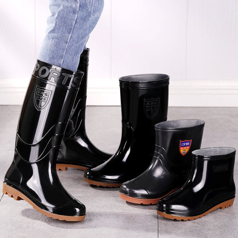 Cotton Rain Boots For Men Winter Fashion Rain Boots Portable Anti-slip Construction Site Rain Boots